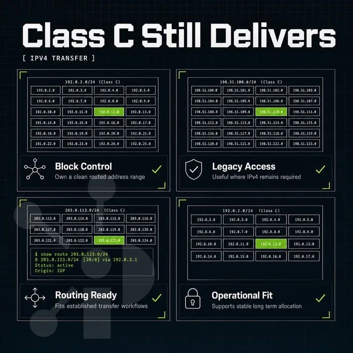 grid of IPv4 address blocks with one block highlighted lime