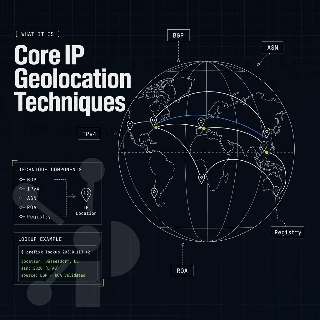 BGP route lines arcing between node pins on a globe