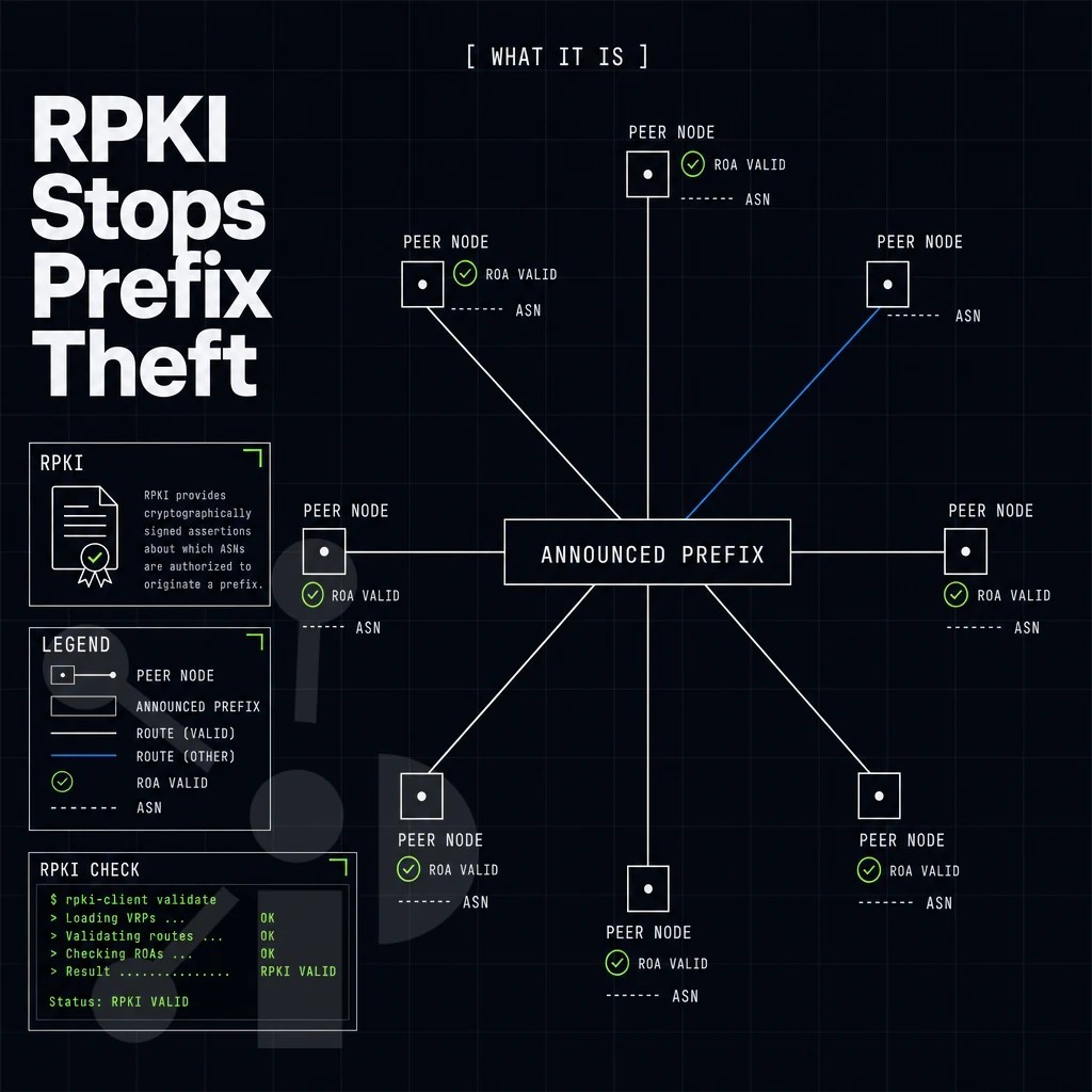 announced prefix radiating route lines to peer nodes