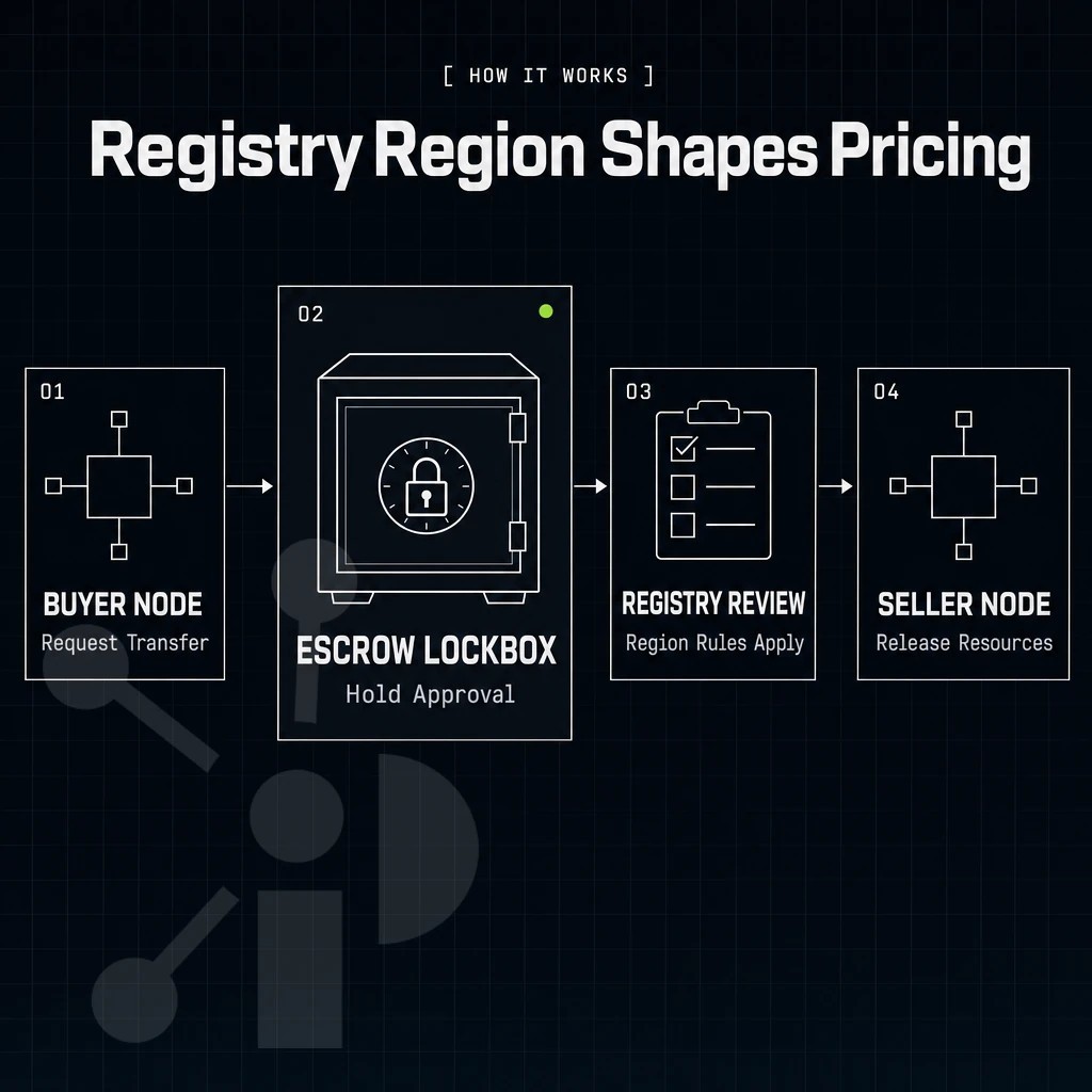 escrow strongbox between a buyer and seller node