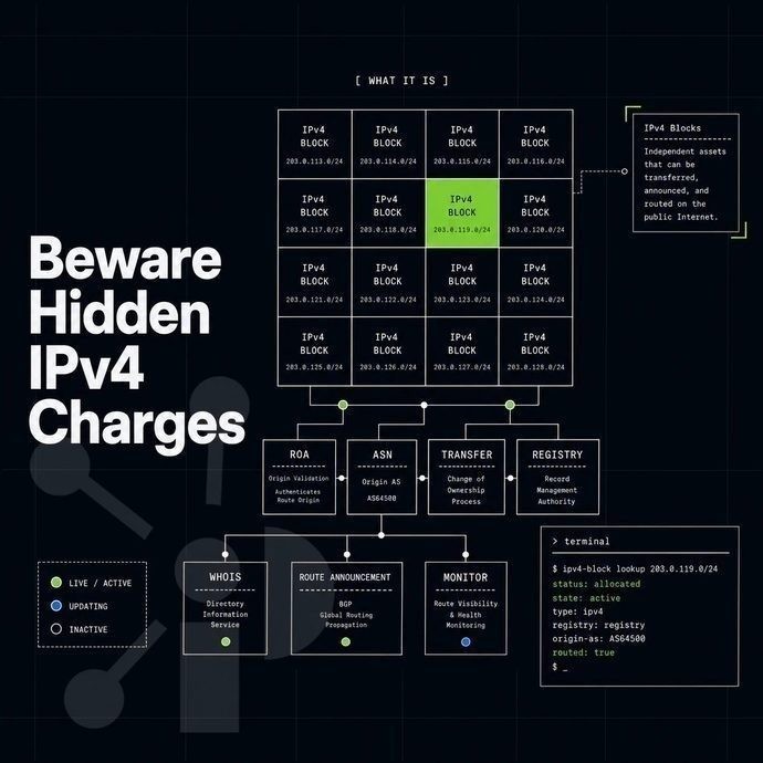 grid of IPv4 address blocks with one block highlighted lime