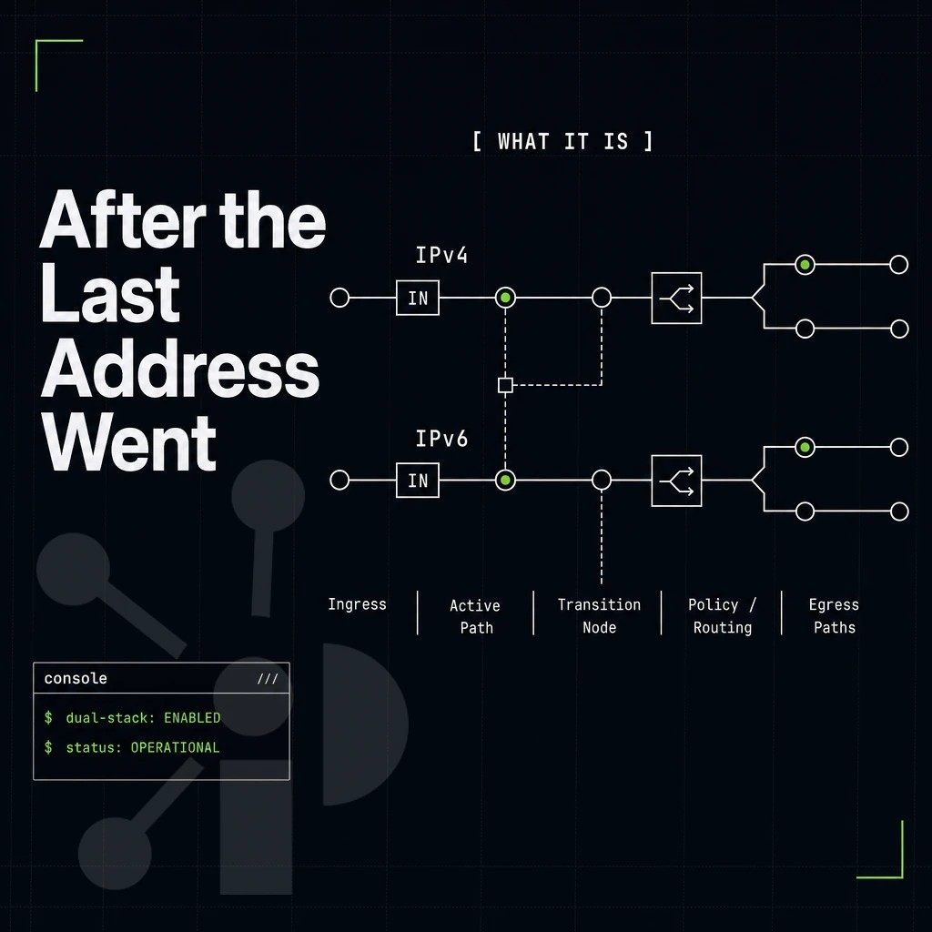 dual-stack concept: IPv4 and IPv6 lanes running in parallel
