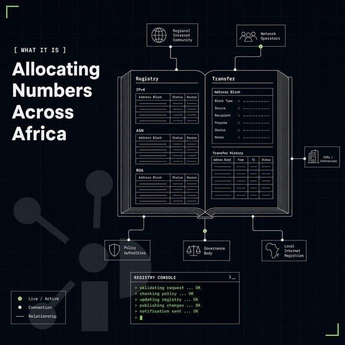 registry ledger book with address-block entries