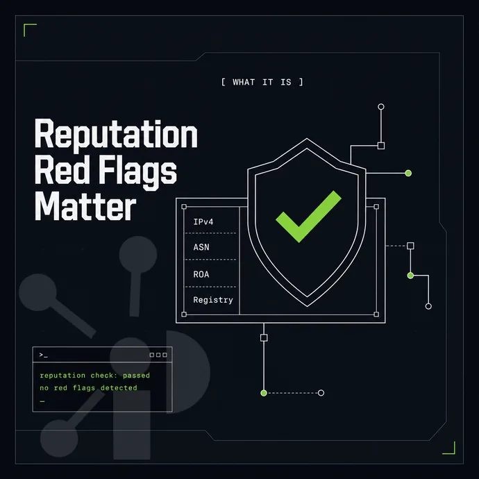 reputation shield with a lime check over an address block